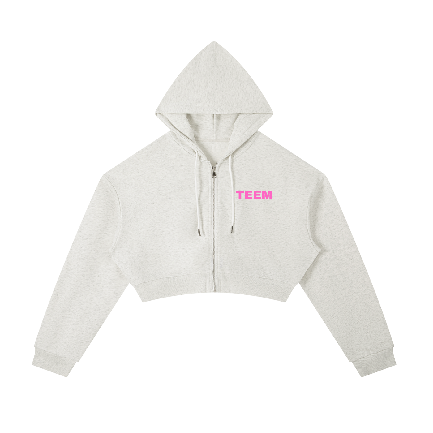 TEEM Logo Cropped Zip-Up Hoodie