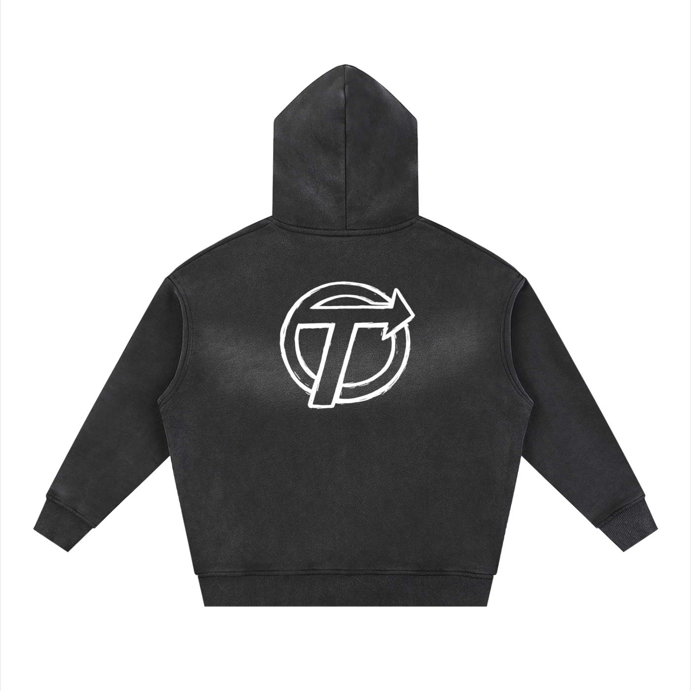 TEEM Sketch Logo Zipper Boxy Fleece Hoodie