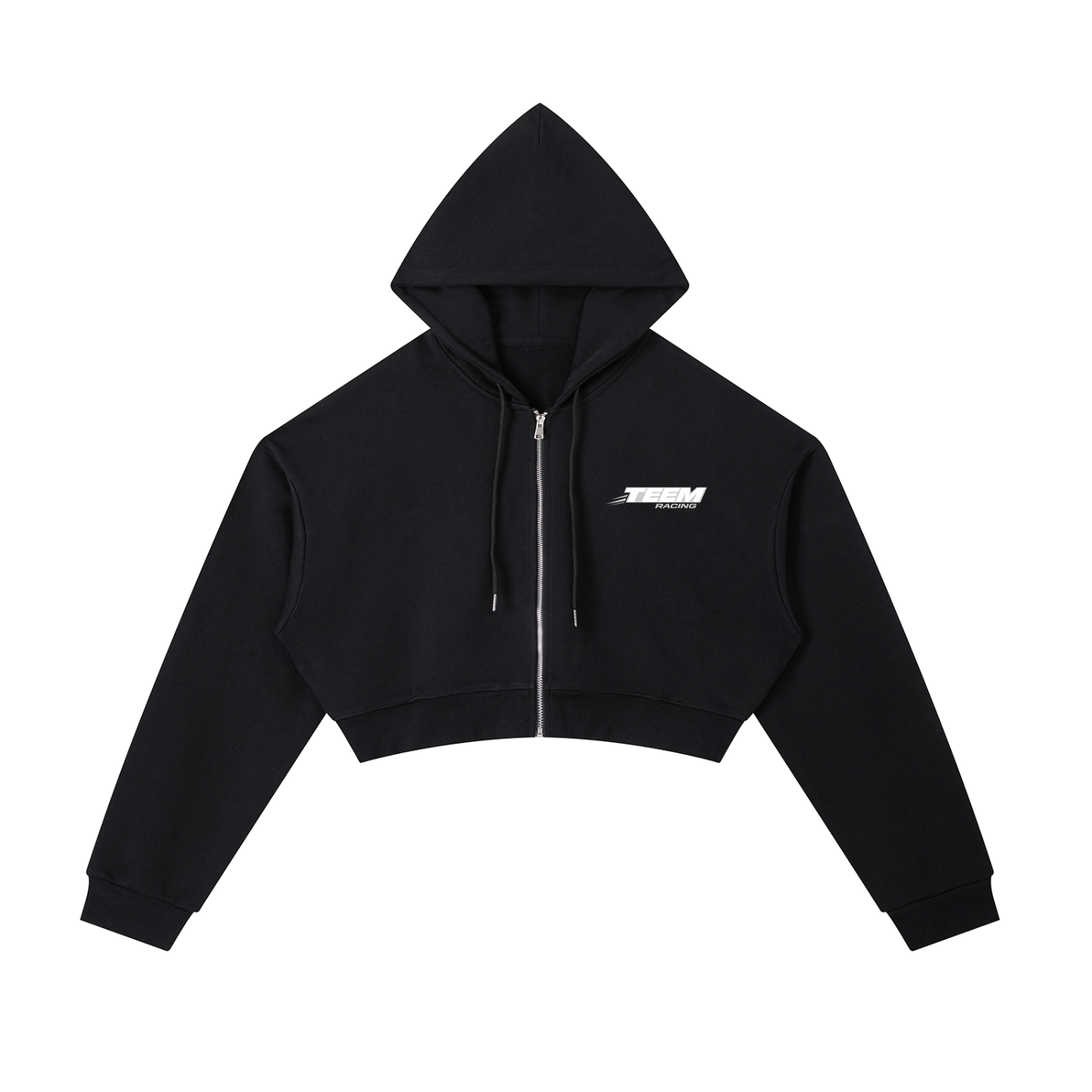 TEEM Racing Cropped Zip-Up Hoodie